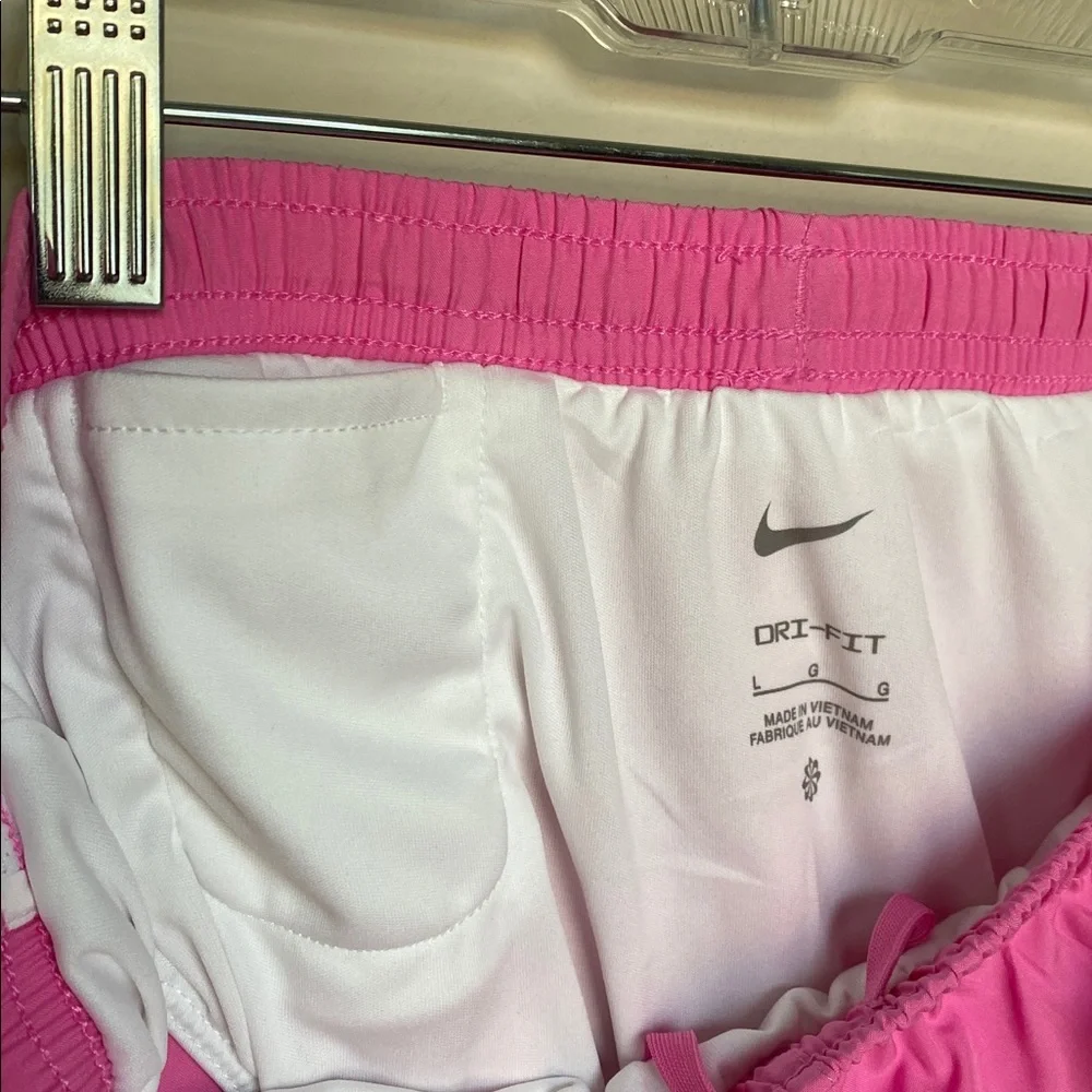 Nike Pink and White Running Shorts